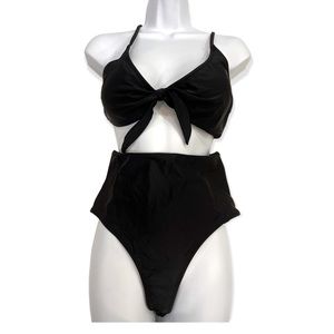 Pentao cute sexy high waisted tie front top bikini #S33